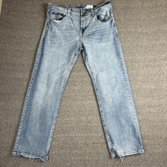 TK Axel Jeans Slim Boot Men’s 36x32‎ Blue Denim Grunge Distressed Y2K - Picture 1 of 8